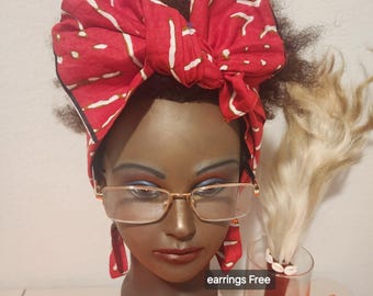 Handmade Wired Headwrap: Boho African Print Cotton Turban