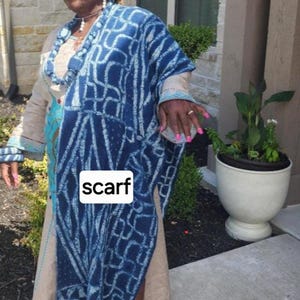 Authentic Bamileke Ndop Scarf | Handwoven Cotton Indigo Dye | African Heritage Wrap | Unisex immagine 2