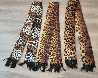 Handmade  Leopard print Scarf/ Traditional African Leopard  wrap/Unisex Tribal Rustic Shawl.