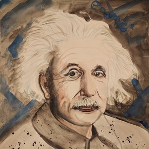 Albert Einstein Watercolor Limited Edition Print - Kelly Crumpley