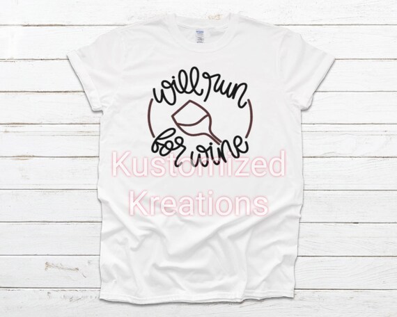 I run for wine shirt Clearance