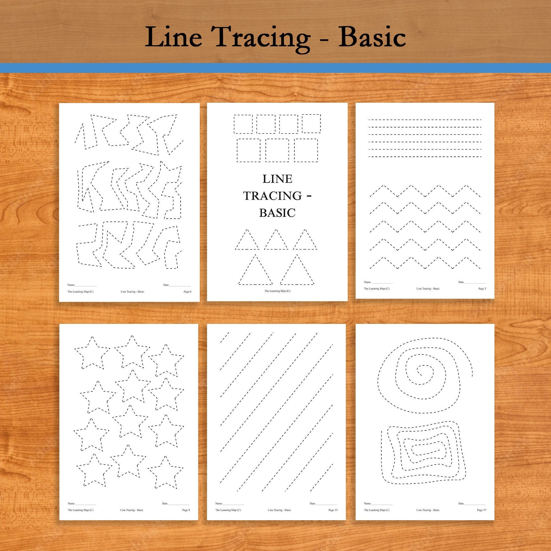Preschool Line Tracing Worksheets Lines Trace Printable Summer Activity ...