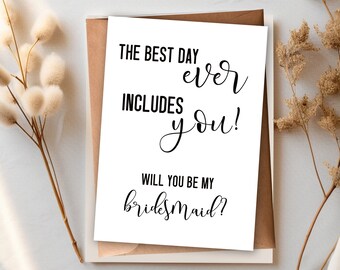 Will You Be My Bridesmaid Card, Bridal Proposal, Funny Proposal Favors