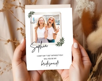 Personalized Photo Bridesmaid Proposal Card, Wedding Party Gift