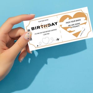 Scratch Überraschungsurlaubsticket, personalisierte Überraschungsreisegutschein, Urlaub enthüllen, Bordpass-Urlaubsgutschein, Geburtstagsüberraschungsticket
