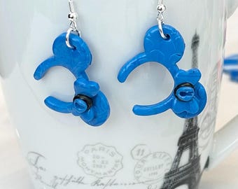 Beautiful Blue   Mickey inspired earrings