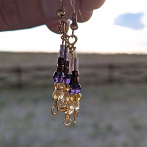 Lavender and Honey Dangle Earrings
