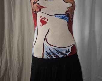 Women's graphic Custo Barcelona dress – iconic art print, fitted cut, size 1