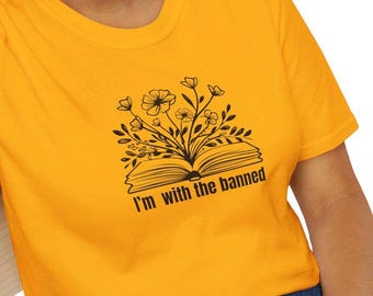 Banned Books T-Shirt – Literarischer Aktivismus Tee mit Buch & Blumen