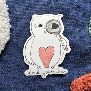 Sticker hibou privilège - sticker justice sociale, stickers pour ordinateur portable, stickers pour verres égalité, sticker capacitisme féministe, sticker égalité des droits