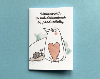 Productivity zine - Self-worth reminder, mental health and anti-capitalist gift