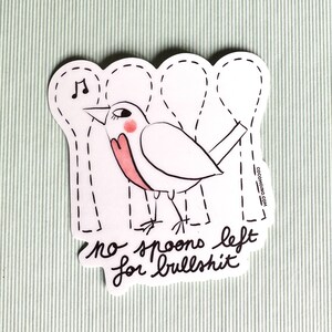 Geen lepels meer, sticker lepeltje, sticker lepeltheorie, autisme en ADHD-acceptatie, cadeau voor neurodivergenten, chronische en verborgen handicap