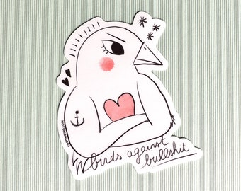 Anti-ableism sticker, Vogels tegen BS sticker, leuke autisme sticker, ADHD sticker, cadeau voor neurodivergerende volwassenen, neurodiversiteit trots