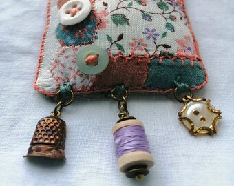 Hand Sewn Patchwork Statement Brooch