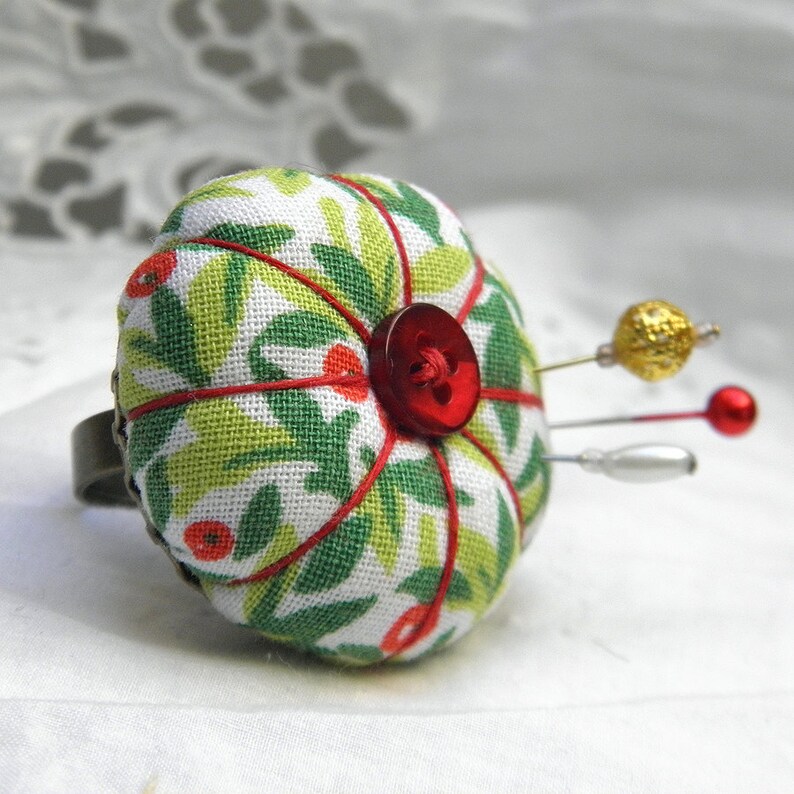 Vintage Berries Pincushion Ring Etsy