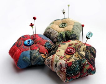 Mini Patchwork Hexagon Pincushions