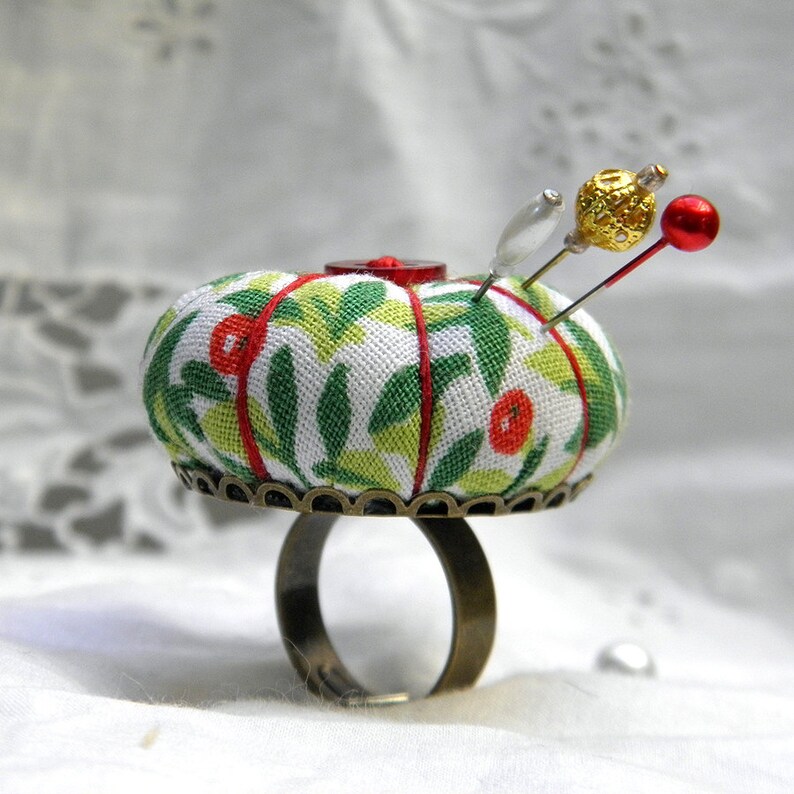 Vintage Berries Pincushion Ring Etsy