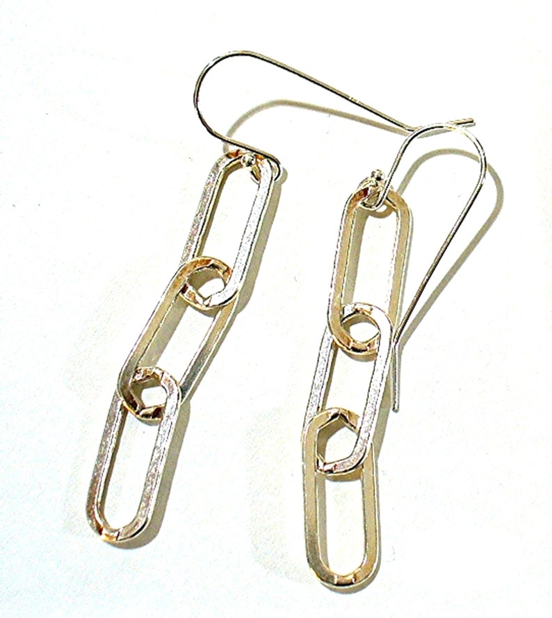 Silver Chain Link Earrings Silver Dangle Earrings Trendy Etsy