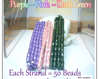 Beading Supplies, Colorful Magnetic Beads, Bead Strands, Magnetic Beads, Purple Beads, Pink Beads, Green Beads 3 Strands, S-90