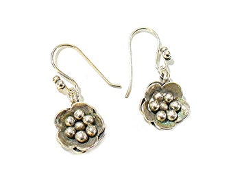 Bali Silver Bird Nest Earrings: Oxidized Sterling Silver Wires