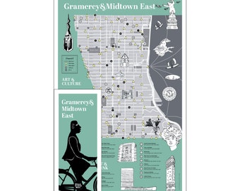 Carte des pistes cyclables de New York et guide des quartiers - Art et culture de Gramercy et Midtown East