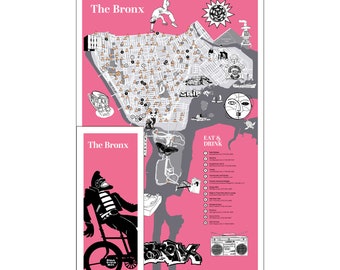 Carte des pistes cyclables de New York et guide des quartiers - Carte du Bronx, art et culture