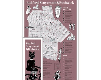 NYC-Fahrradkarte und Nachbarschaftsführer – Bedford Stuyvesant & Bushwick Kunst und Kultur