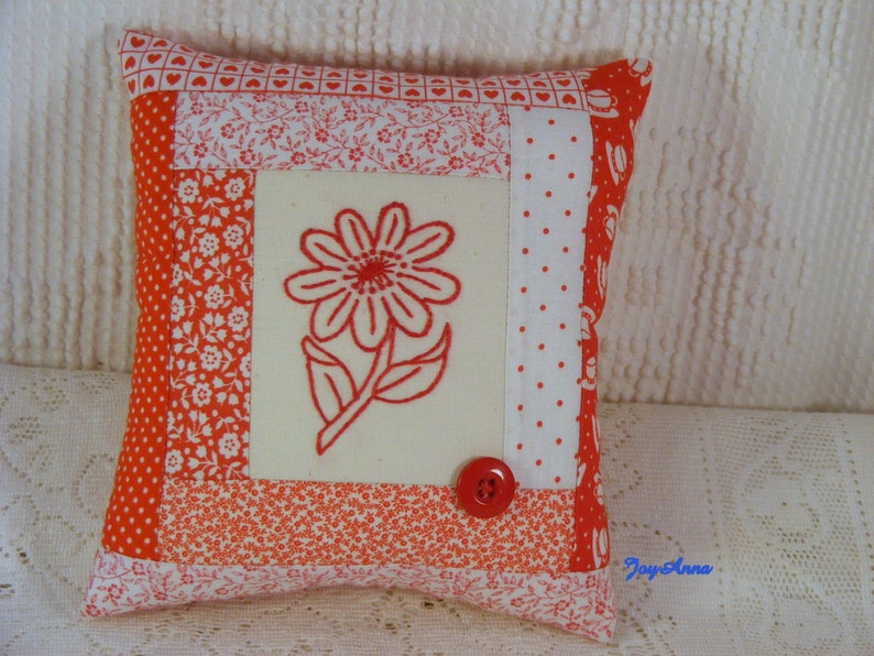 Pincushion/ Red Pincushion/Square Pincushion/Sewing Notion/Pins and Needles image 2