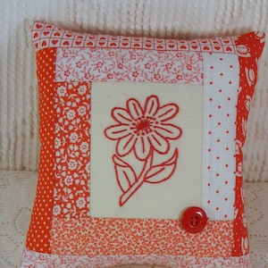 Pincushion/ Red Pincushion/Square Pincushion/Sewing Notion/Pins and Needles image 1