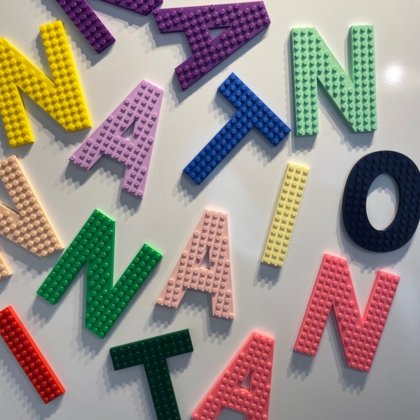 Magnetic letters - compatible with building blocks - children's room door - door letters - door sign - birthday gift - fridge magnets