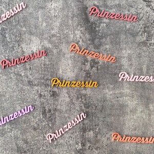 Décoration de table princesse | Lettrage Princesse Confetti | Décoration dispersée | durable et réutilisable
