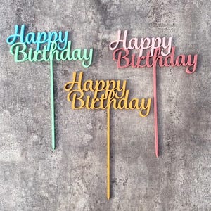 Happy Birthday cake topper large | Happy Birthday lettering | Birthday decoration | Cake decoration