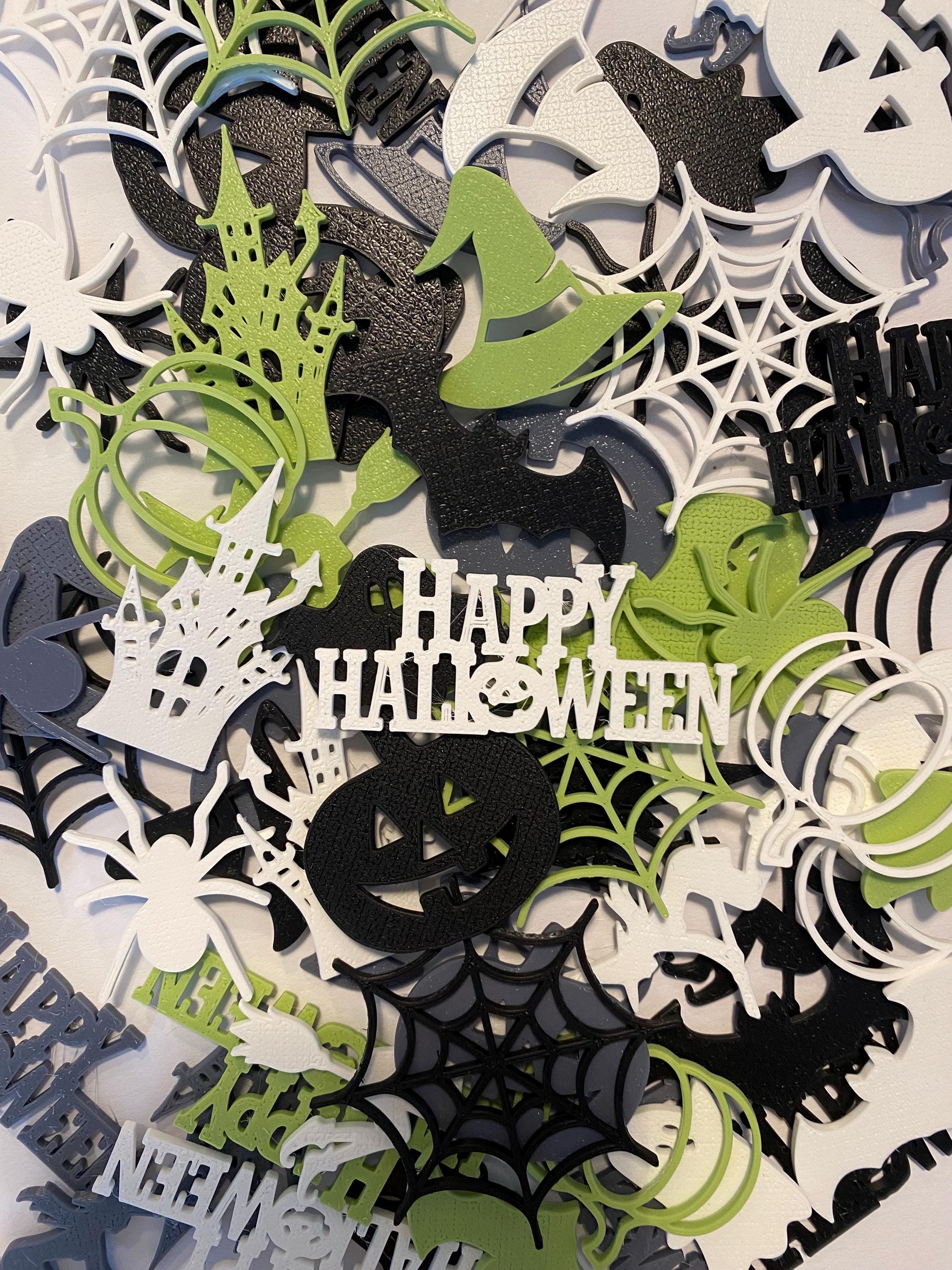 Halloween-Konfetti Set – Fledermaus, Spinne, Kürbis, In Schwarz, Orange, Lila, Weiß