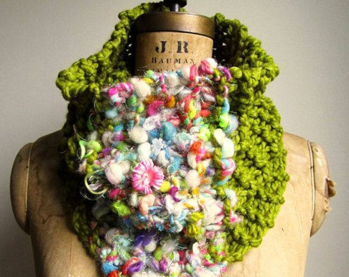 Instant Download PDF PATTERN Chunky Knit Cowl. Bohemian Art Knit Cowl ...