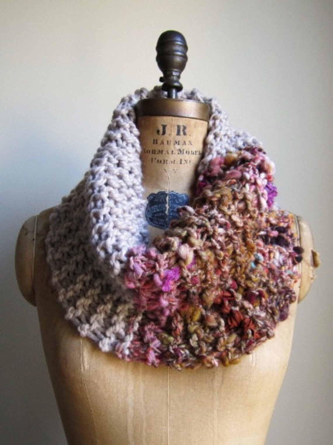 Instant Download PDF PATTERN Chunky Knit Cowl. Bohemian Art Knit Cowl ...