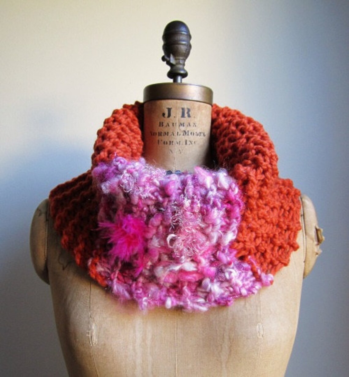 Instant Download PDF PATTERN Chunky Knit Cowl. Bohemian Art Knit Cowl ...