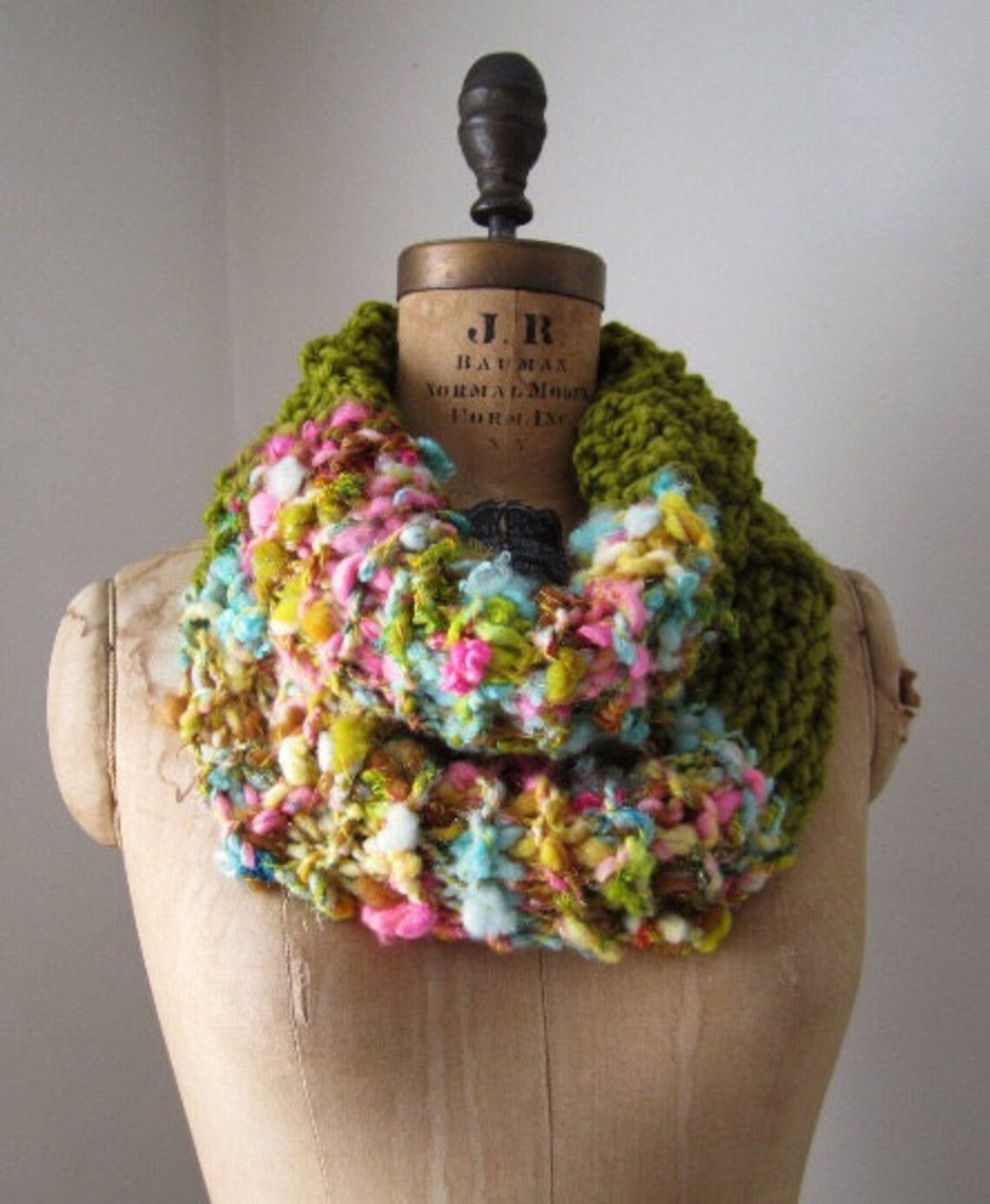 Instant Download PDF PATTERN Chunky Knit Cowl. Bohemian Art Knit Cowl ...