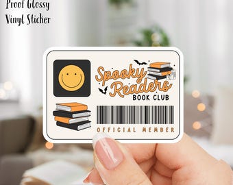 Spooky Readers Book Club Aufkleber: Wasserfestes Vinyl, 7,5 cm