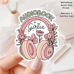 Audio Book Girlie Sticker: Waterproof Vinyl