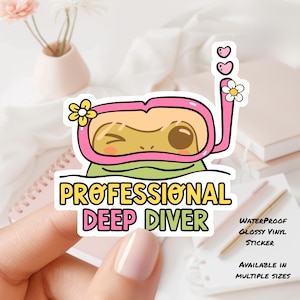 Professional Deep Diver Frog Sticker - Waterproof Vinyl