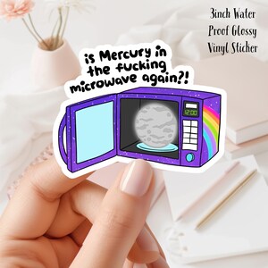 電子レンジに水銀がまた？ 3インチ光沢防水ビニールステッカー