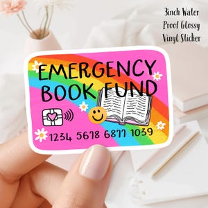 Notfallbuch Fund Pay Card 3-Zoll-glänzender wasserfester Vinylaufkleber Ideal für Wasserflaschen, Journals, E-Reader, Laptops und mehr!