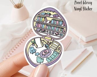 Pocket Library Heart 3 inch Glossy Water Proof Vinyl Sticker
