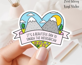 Smash the Patriarchy Sticker: Waterproof Vinyl Laptop Decal
