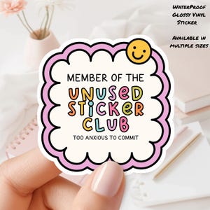 Pegatina de vinilo brillante impermeable del Sticker Club sin usar