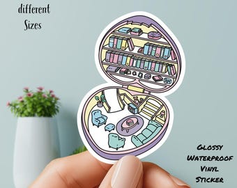 Compact Library Heart, Vinyl Sticker