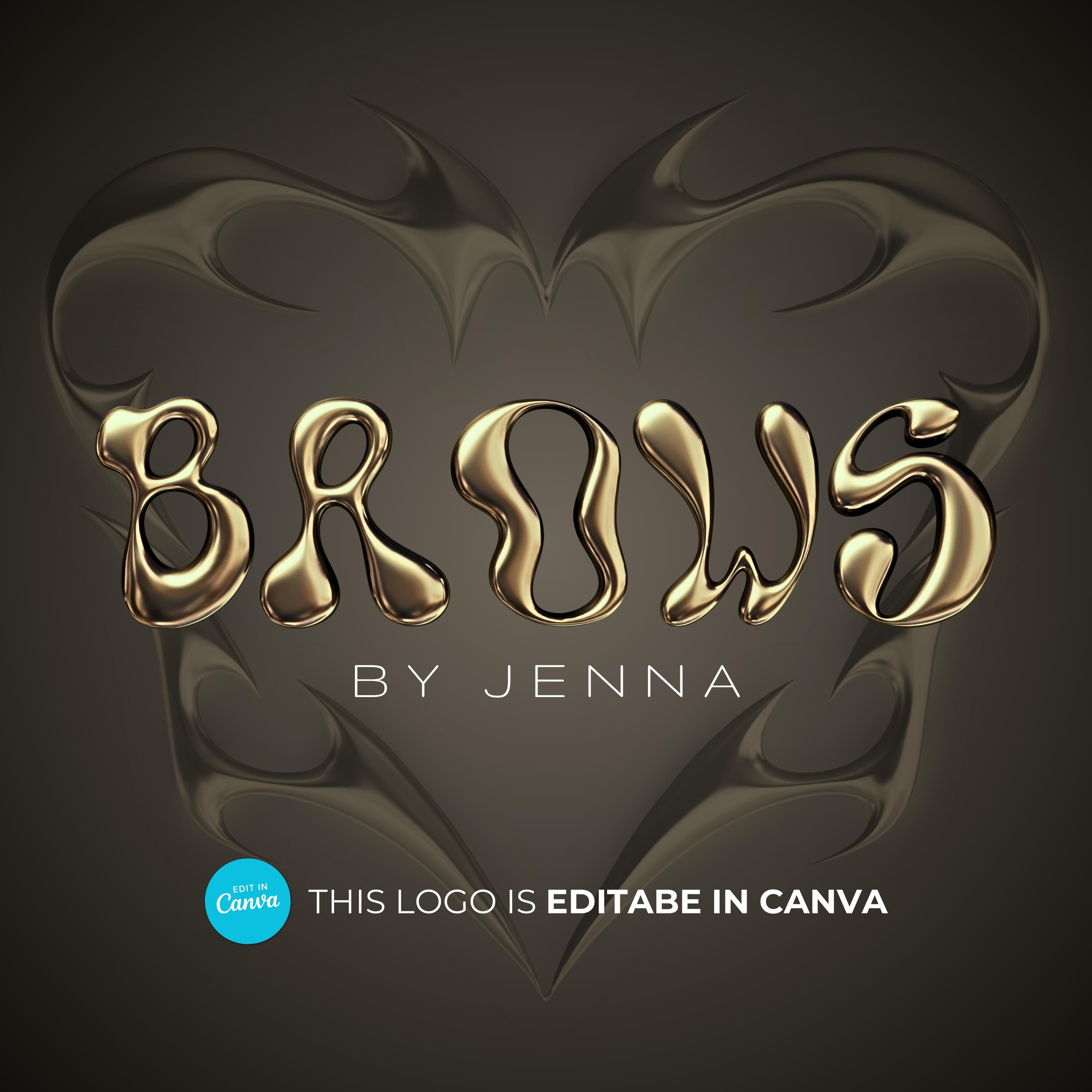 Custom Brow Logo, Brow Tech Logo, Gold Brow Artist Logo, Brow Salon ...
