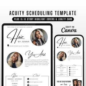 Acuity Scheduling Template Hair Stylist, Acuity Scheduling Template, Editable Acuity Site, Hair Stylist Acuity, Acuity Website, Hair Artist