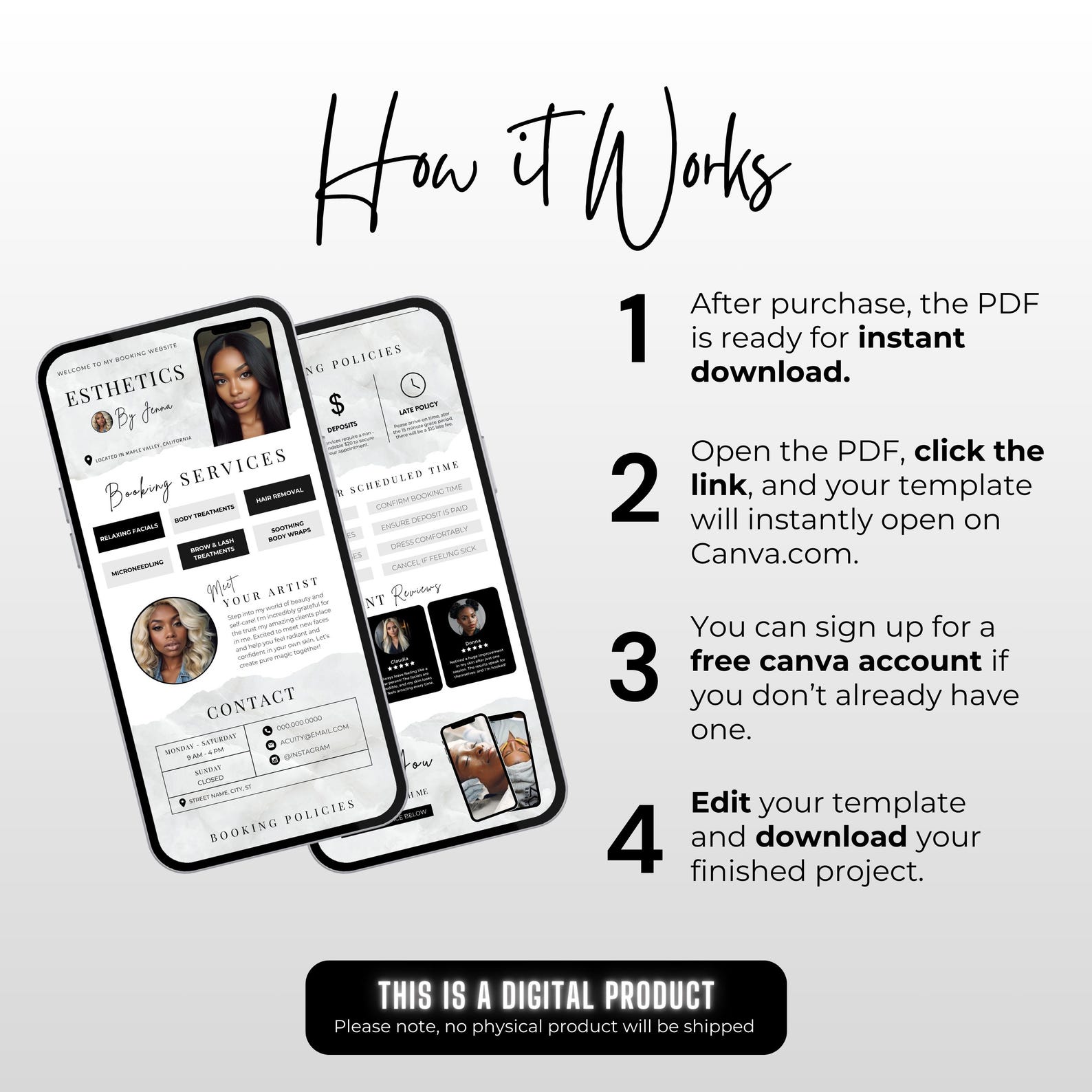 White Acuity Booking Site Template Esthetician, Minimalist Acuity