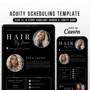 Acuity Scheduling Template Hair Stylist, Hair Stylist Acuity, Editable Acuity Site, Black Acuity Booking Website Banner, DIY Acuity Website